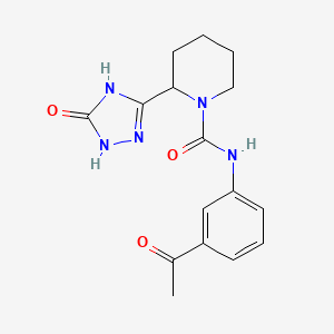 molecular formula C16H19N5O3 B7264744 N-(3-acetylphenyl)-2-(5-oxo-1,4-dihydro-1,2,4-triazol-3-yl)piperidine-1-carboxamide 