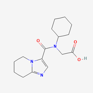 molecular formula C16H23N3O3 B7265017 2-[Cyclohexyl(5,6,7,8-tetrahydroimidazo[1,2-a]pyridine-3-carbonyl)amino]acetic acid 
