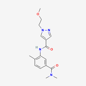 molecular formula C17H22N4O3 B7265434 N-[5-(dimethylcarbamoyl)-2-methylphenyl]-1-(2-methoxyethyl)pyrazole-4-carboxamide 