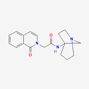 molecular formula C18H21N3O2 B7266560 N-(1-azabicyclo[3.2.1]octan-5-yl)-2-(1-oxoisoquinolin-2-yl)acetamide 