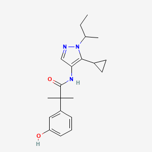 molecular formula C20H27N3O2 B7266630 N-(1-butan-2-yl-5-cyclopropylpyrazol-4-yl)-2-(3-hydroxyphenyl)-2-methylpropanamide 