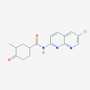 molecular formula C16H16ClN3O2 B7266641 N-(6-chloro-1,8-naphthyridin-2-yl)-3-methyl-4-oxocyclohexane-1-carboxamide 