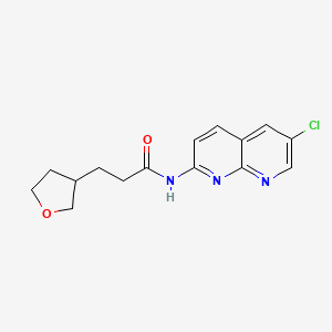 molecular formula C15H16ClN3O2 B7266649 N-(6-chloro-1,8-naphthyridin-2-yl)-3-(oxolan-3-yl)propanamide 