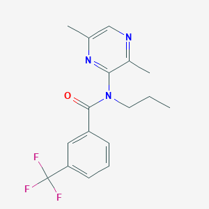 molecular formula C17H18F3N3O B7266683 N-(3,6-dimethylpyrazin-2-yl)-N-propyl-3-(trifluoromethyl)benzamide 