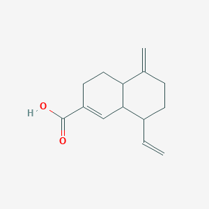 molecular formula C14H18O2 B072667 8-ethenyl-5-methylidene-4,4a,6,7,8,8a-hexahydro-3H-naphthalene-2-carboxylic acid CAS No. 1451-36-1