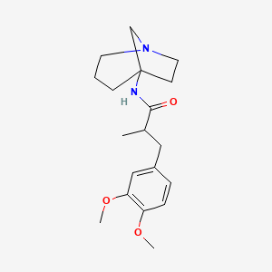 molecular formula C19H28N2O3 B7266702 N-(1-azabicyclo[3.2.1]octan-5-yl)-3-(3,4-dimethoxyphenyl)-2-methylpropanamide 