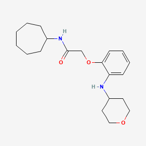 molecular formula C20H30N2O3 B7266735 N-cycloheptyl-2-[2-(oxan-4-ylamino)phenoxy]acetamide 