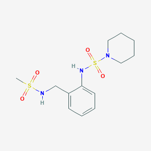 molecular formula C13H21N3O4S2 B7266772 N-[2-(methanesulfonamidomethyl)phenyl]piperidine-1-sulfonamide 