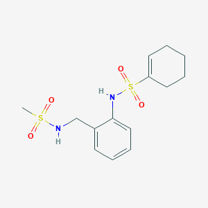 molecular formula C14H20N2O4S2 B7266780 N-[2-(methanesulfonamidomethyl)phenyl]cyclohexene-1-sulfonamide 