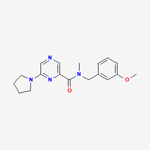 molecular formula C18H22N4O2 B7266901 N-[(3-methoxyphenyl)methyl]-N-methyl-6-pyrrolidin-1-ylpyrazine-2-carboxamide 