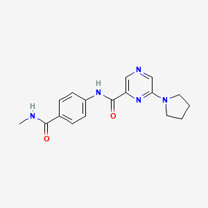 molecular formula C17H19N5O2 B7266905 N-[4-(methylcarbamoyl)phenyl]-6-pyrrolidin-1-ylpyrazine-2-carboxamide 