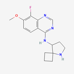 molecular formula C16H19FN4O B7266909 N-(5-azaspiro[3.4]octan-8-yl)-8-fluoro-7-methoxyquinazolin-4-amine 