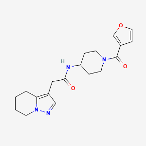 molecular formula C19H24N4O3 B7266992 N-[1-(furan-3-carbonyl)piperidin-4-yl]-2-(4,5,6,7-tetrahydropyrazolo[1,5-a]pyridin-3-yl)acetamide 