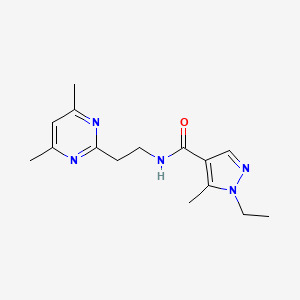 molecular formula C15H21N5O B7267042 N-[2-(4,6-dimethylpyrimidin-2-yl)ethyl]-1-ethyl-5-methylpyrazole-4-carboxamide 