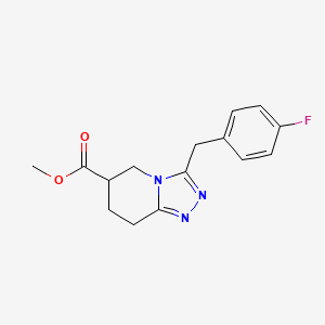 molecular formula C15H16FN3O2 B7267204 Methyl 3-[(4-fluorophenyl)methyl]-5,6,7,8-tetrahydro-[1,2,4]triazolo[4,3-a]pyridine-6-carboxylate 