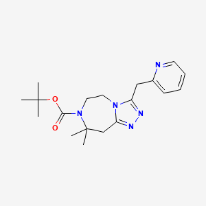 molecular formula C19H27N5O2 B7268188 tert-butyl 8,8-dimethyl-3-(pyridin-2-ylmethyl)-6,9-dihydro-5H-[1,2,4]triazolo[4,3-d][1,4]diazepine-7-carboxylate 