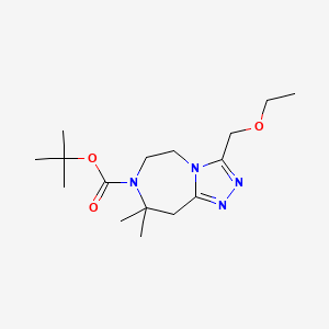 molecular formula C16H28N4O3 B7268196 tert-butyl 3-(ethoxymethyl)-8,8-dimethyl-6,9-dihydro-5H-[1,2,4]triazolo[4,3-d][1,4]diazepine-7-carboxylate 