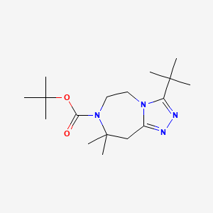 molecular formula C17H30N4O2 B7268222 tert-butyl 3-tert-butyl-8,8-dimethyl-6,9-dihydro-5H-[1,2,4]triazolo[4,3-d][1,4]diazepine-7-carboxylate 