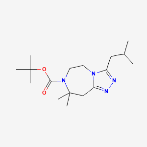 molecular formula C17H30N4O2 B7268230 tert-butyl 8,8-dimethyl-3-(2-methylpropyl)-6,9-dihydro-5H-[1,2,4]triazolo[4,3-d][1,4]diazepine-7-carboxylate 
