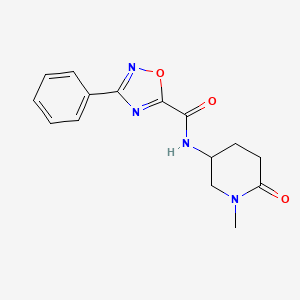 molecular formula C15H16N4O3 B7268389 N-(1-methyl-6-oxopiperidin-3-yl)-3-phenyl-1,2,4-oxadiazole-5-carboxamide 