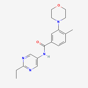 molecular formula C18H22N4O2 B7268519 N-(2-ethylpyrimidin-5-yl)-4-methyl-3-morpholin-4-ylbenzamide 