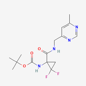 molecular formula C15H20F2N4O3 B7268574 tert-butyl N-[2,2-difluoro-1-[(6-methylpyrimidin-4-yl)methylcarbamoyl]cyclopropyl]carbamate 