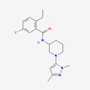 molecular formula C19H25FN4O B7268667 N-[1-(2,5-dimethylpyrazol-3-yl)piperidin-3-yl]-2-ethyl-5-fluorobenzamide 