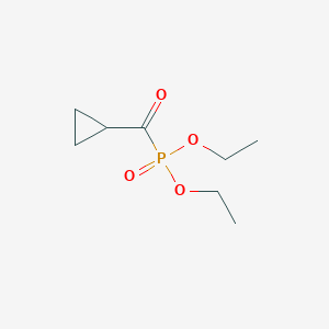 molecular formula C8H15O4P B072688 Phosphonic acid, (cyclopropylcarbonyl)-, diethyl ester CAS No. 1489-91-4