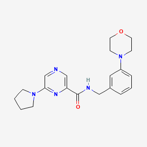 molecular formula C20H25N5O2 B7268820 N-[(3-morpholin-4-ylphenyl)methyl]-6-pyrrolidin-1-ylpyrazine-2-carboxamide 