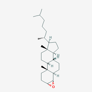 molecular formula C27H46O B072689 (1S,2R,5R,7S,8R,11S,12S,15R,16R)-2,16-Dimethyl-15-[(2R)-6-methylheptan-2-yl]-6-oxapentacyclo[9.7.0.02,8.05,7.012,16]octadecane CAS No. 1249-56-5