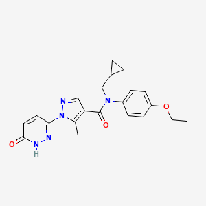 molecular formula C21H23N5O3 B7269005 N-(cyclopropylmethyl)-N-(4-ethoxyphenyl)-5-methyl-1-(6-oxo-1H-pyridazin-3-yl)pyrazole-4-carboxamide 