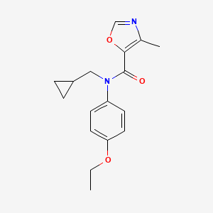 molecular formula C17H20N2O3 B7269014 N-(cyclopropylmethyl)-N-(4-ethoxyphenyl)-4-methyl-1,3-oxazole-5-carboxamide 