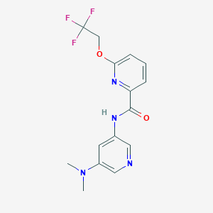 molecular formula C15H15F3N4O2 B7269050 N-[5-(dimethylamino)pyridin-3-yl]-6-(2,2,2-trifluoroethoxy)pyridine-2-carboxamide 