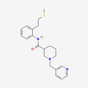 molecular formula C21H27N3OS B7269055 N-[2-(2-methylsulfanylethyl)phenyl]-1-(pyridin-3-ylmethyl)piperidine-3-carboxamide 