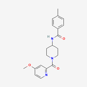 molecular formula C20H23N3O3 B7269081 N-[1-(4-methoxypyridine-2-carbonyl)piperidin-4-yl]-4-methylbenzamide 