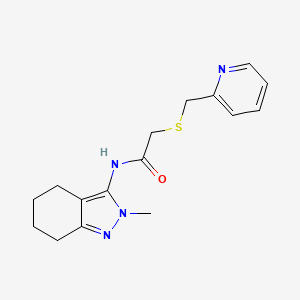 molecular formula C16H20N4OS B7269360 N-(2-methyl-4,5,6,7-tetrahydroindazol-3-yl)-2-(pyridin-2-ylmethylsulfanyl)acetamide 