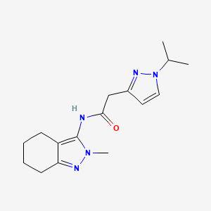 molecular formula C16H23N5O B7269371 N-(2-methyl-4,5,6,7-tetrahydroindazol-3-yl)-2-(1-propan-2-ylpyrazol-3-yl)acetamide 