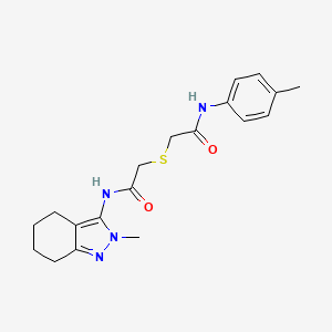 molecular formula C19H24N4O2S B7269392 N-(4-methylphenyl)-2-[2-[(2-methyl-4,5,6,7-tetrahydroindazol-3-yl)amino]-2-oxoethyl]sulfanylacetamide 