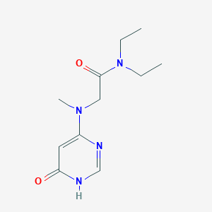 molecular formula C11H18N4O2 B7269449 N,N-diethyl-2-[methyl-(6-oxo-1H-pyrimidin-4-yl)amino]acetamide 