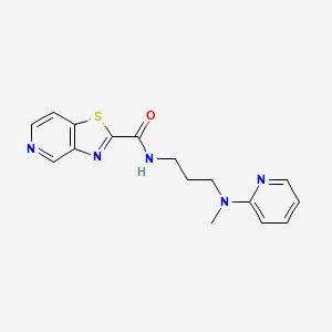 molecular formula C16H17N5OS B7269580 N-[3-[methyl(pyridin-2-yl)amino]propyl]-[1,3]thiazolo[4,5-c]pyridine-2-carboxamide 