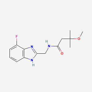 molecular formula C14H18FN3O2 B7269597 N-[(4-fluoro-1H-benzimidazol-2-yl)methyl]-3-methoxy-3-methylbutanamide 