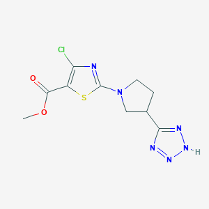 molecular formula C10H11ClN6O2S B7269714 methyl 4-chloro-2-[3-(2H-tetrazol-5-yl)pyrrolidin-1-yl]-1,3-thiazole-5-carboxylate 