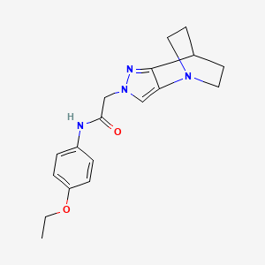 molecular formula C18H22N4O2 B7269839 N-(4-ethoxyphenyl)-2-(1,4,5-triazatricyclo[5.2.2.02,6]undeca-2,5-dien-4-yl)acetamide 
