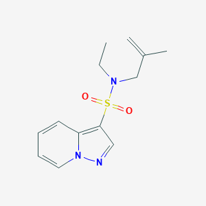 molecular formula C13H17N3O2S B7269849 N-ethyl-N-(2-methylprop-2-enyl)pyrazolo[1,5-a]pyridine-3-sulfonamide 