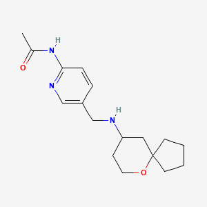 molecular formula C17H25N3O2 B7270087 N-[5-[(6-oxaspiro[4.5]decan-9-ylamino)methyl]pyridin-2-yl]acetamide 