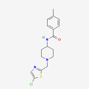 molecular formula C17H20ClN3OS B7270677 N-[1-[(5-chloro-1,3-thiazol-2-yl)methyl]piperidin-4-yl]-4-methylbenzamide 