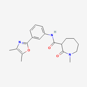 molecular formula C19H23N3O3 B7271213 N-[3-(4,5-dimethyl-1,3-oxazol-2-yl)phenyl]-1-methyl-2-oxoazepane-3-carboxamide 