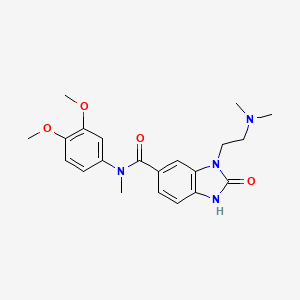 molecular formula C21H26N4O4 B7271234 N-(3,4-dimethoxyphenyl)-3-[2-(dimethylamino)ethyl]-N-methyl-2-oxo-1H-benzimidazole-5-carboxamide 