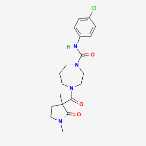 molecular formula C19H25ClN4O3 B7271255 N-(4-chlorophenyl)-4-(1,3-dimethyl-2-oxopyrrolidine-3-carbonyl)-1,4-diazepane-1-carboxamide 