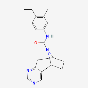 molecular formula C19H22N4O B7271441 N-(4-ethyl-3-methylphenyl)-4,6,12-triazatricyclo[7.2.1.02,7]dodeca-2,4,6-triene-12-carboxamide 